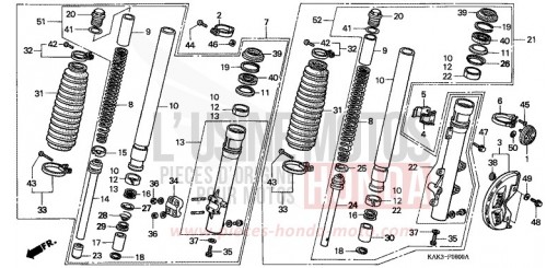FOURCHETTE AVANT CRM125RV de 1997